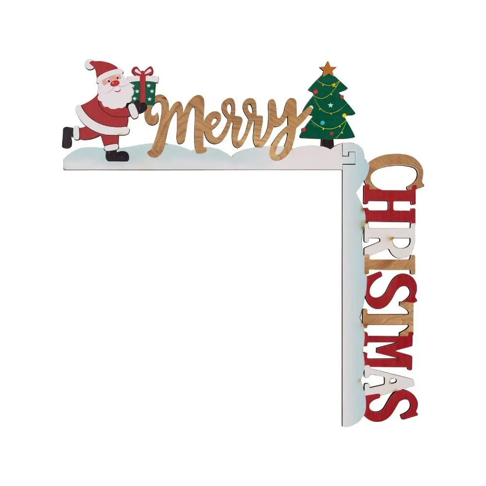 Wooden Holiday Door Frame Décor – Santa, Snowman, and Reindeer Design – Festive Wooden Pendant for Home, Party, and Seasonal Decoration - Home Fads