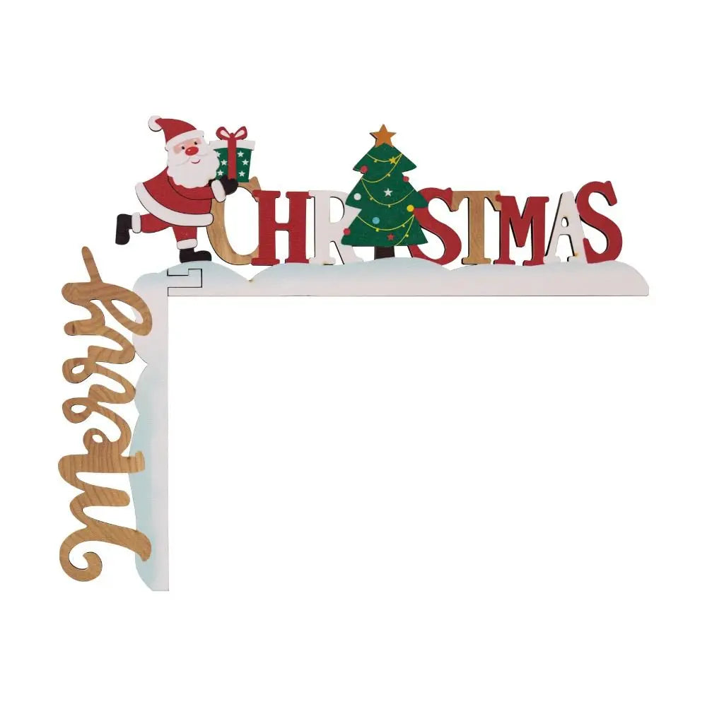 Wooden Holiday Door Frame Décor – Santa, Snowman, and Reindeer Design – Festive Wooden Pendant for Home, Party, and Seasonal Decoration - Home Fads