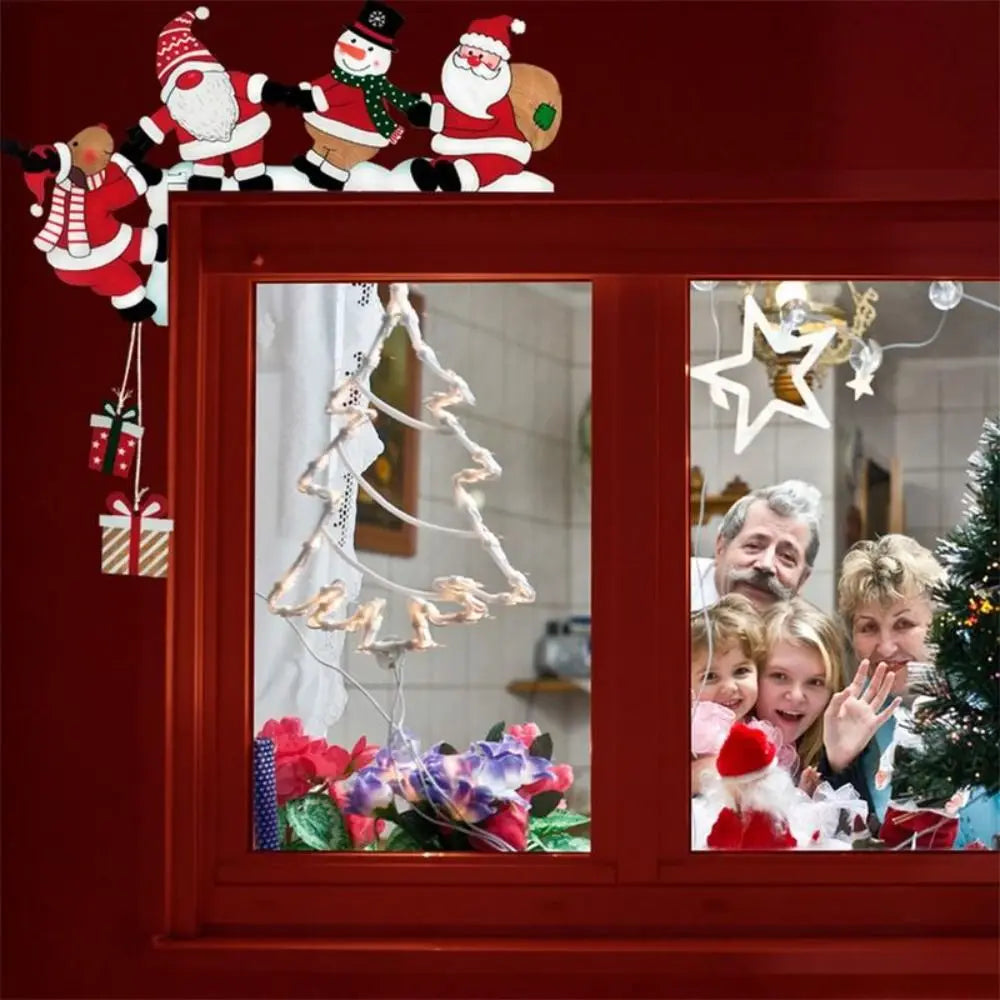 Wooden Holiday Door Frame Décor – Santa, Snowman, and Reindeer Design – Festive Wooden Pendant for Home, Party, and Seasonal Decoration - Home Fads