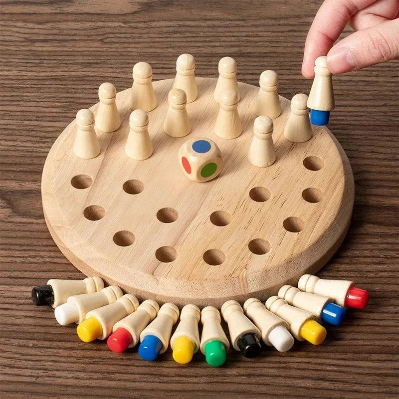 Wooden Memory Match Board Game - Educational Montessori Toy for Cognitive Learning - Home Fads