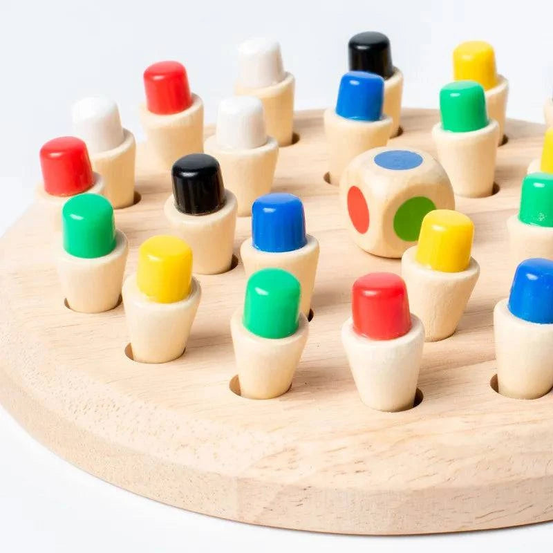 Wooden Memory Match Board Game - Educational Montessori Toy for Cognitive Learning - Home Fads