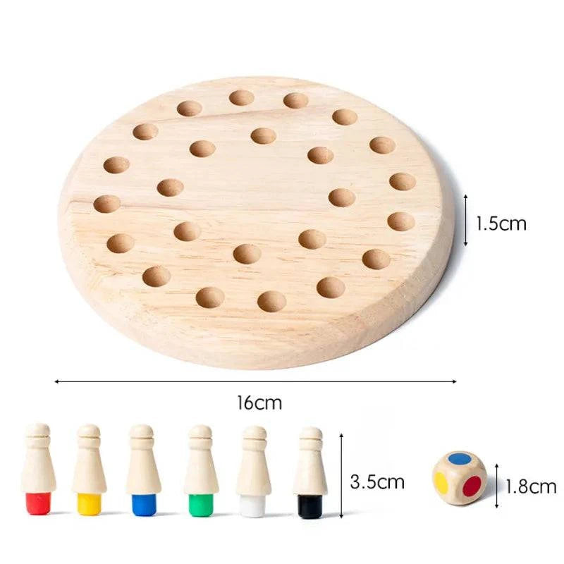 Wooden Memory Match Board Game - Educational Montessori Toy for Cognitive Learning - Home Fads