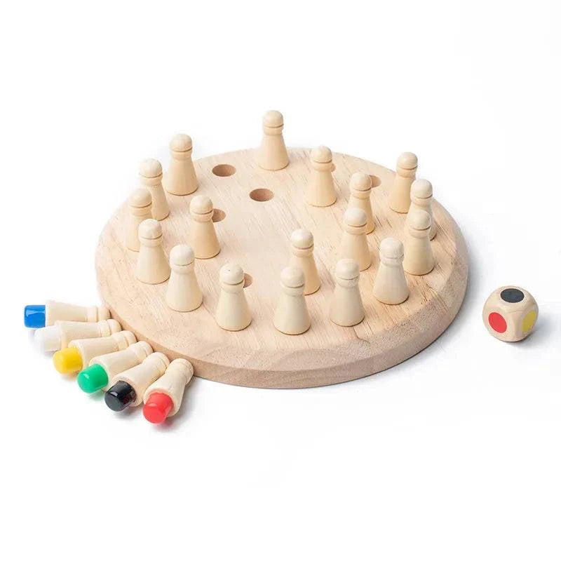 Wooden Memory Match Board Game - Educational Montessori Toy for Cognitive Learning - Home Fads