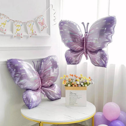 10-Piece Purple Butterfly 40-Inch Number Balloon Set - Perfect for Baby Showers, Birthdays, and Party Decorations - Home Fads 