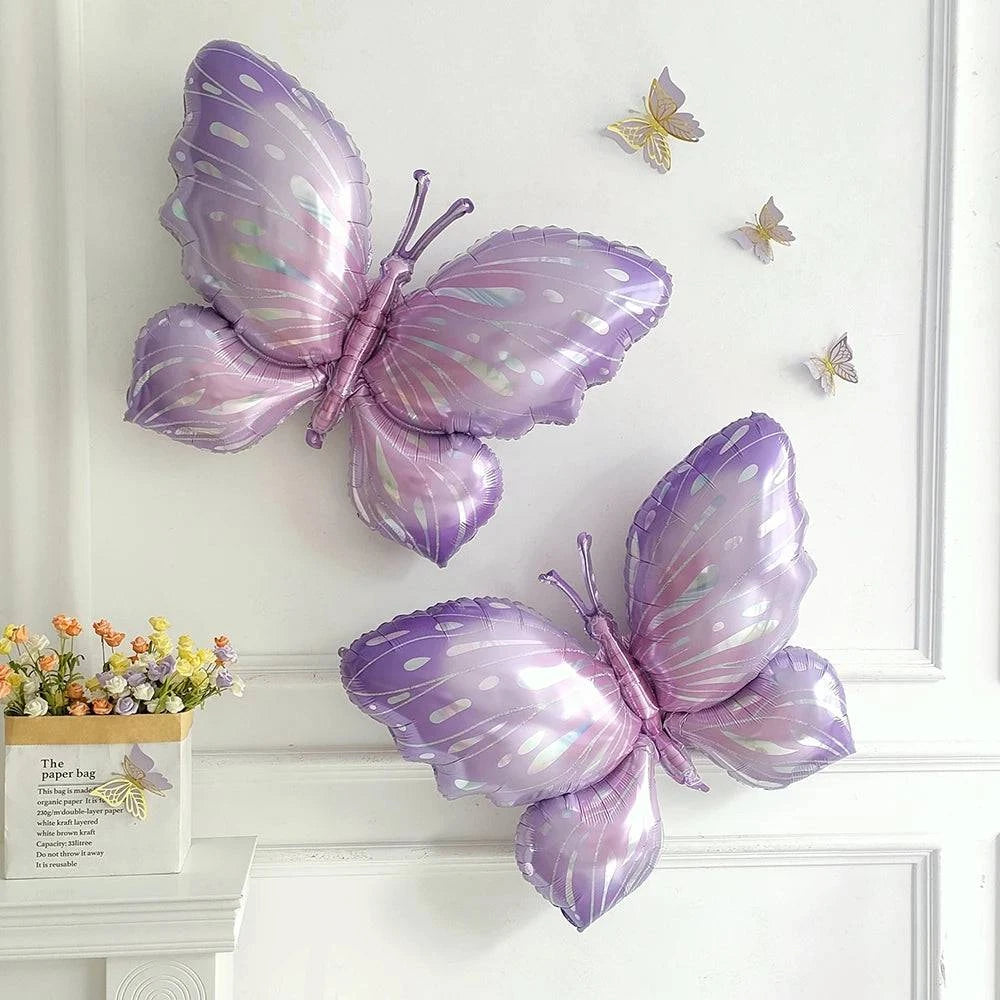 10-Piece Purple Butterfly 40-Inch Number Balloon Set - Perfect for Baby Showers, Birthdays, and Party Decorations - Home Fads 