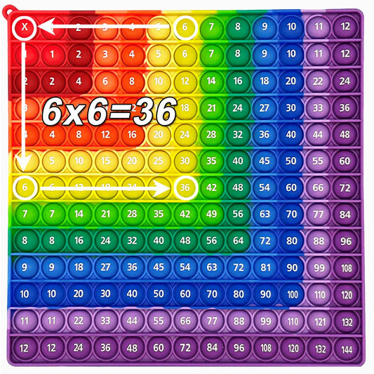 12x12 Colorful Multiplication Bubble Pop Fidget Toy – Educational Math Tool for Kids - Home Fads 