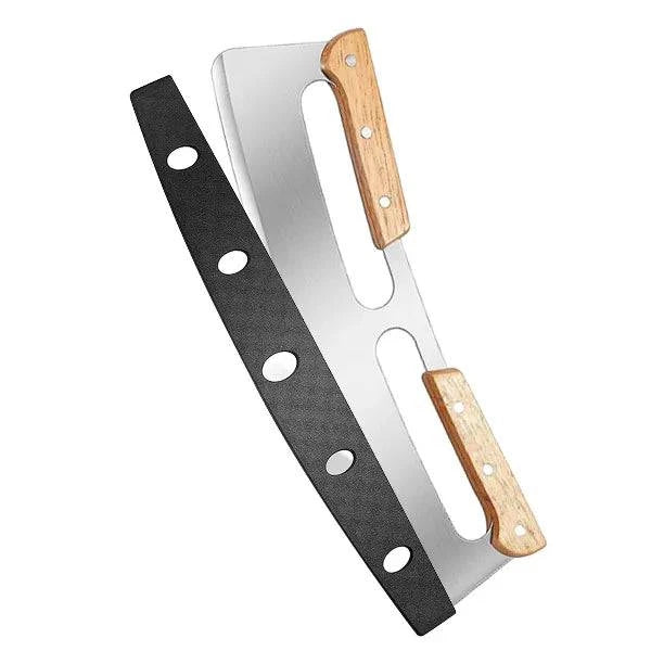 14-inch Stainless Steel Pizza Rocker Cutter - Versatile Tool for Pizza, Cheese, Cake, Bread, Herbs, and More - Home Fads 