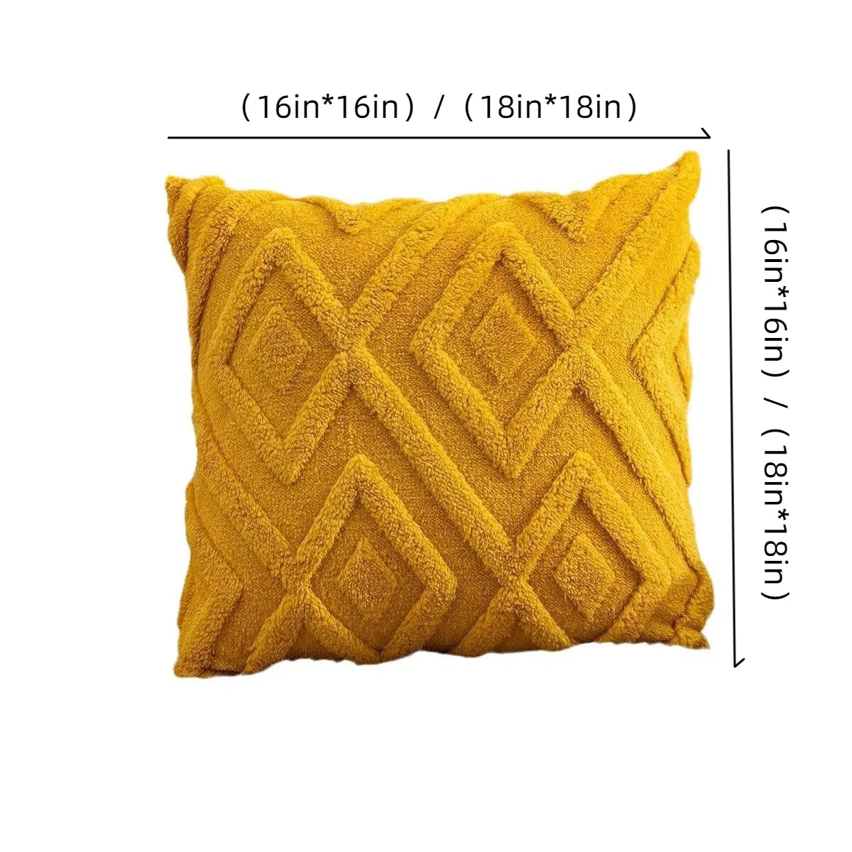 2-Piece Flannel Decorative Pillowcase Set – Soft Geometric Diamond Pattern Cushion Covers for Living Room and Bedroom - Home Fads 