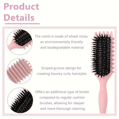 2-Piece Hair Styling Set – Curl-Defining Brush and Continuous Spray Mist Bottle, Detangling and Frizz Control for Curly and All Hair Types - Home Fads 