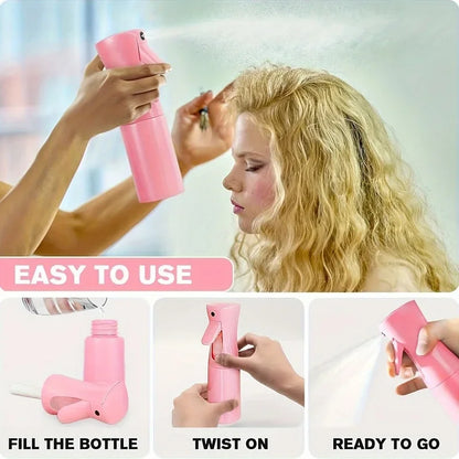 2-Piece Hair Styling Set – Curl-Defining Brush and Continuous Spray Mist Bottle, Detangling and Frizz Control for Curly and All Hair Types - Home Fads 