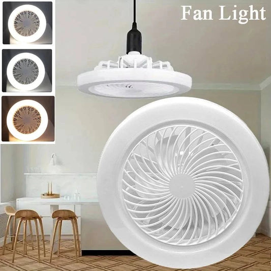 2-in-1 Dimmable LED Ceiling Fan Light with Remote Control – Three-Speed Modes & E27 Screw Base - Home Fads 