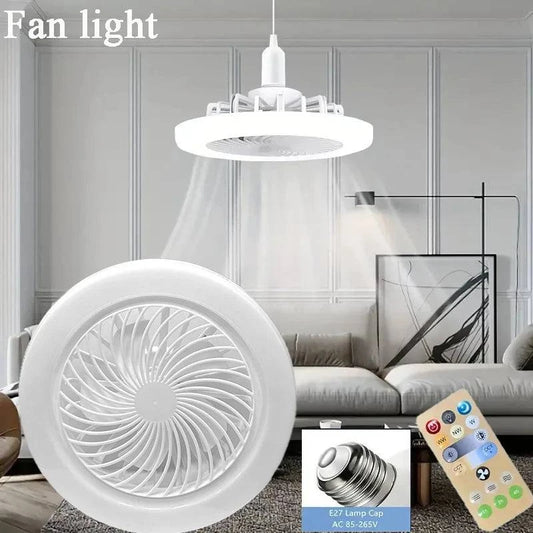 2-in-1 Dimmable LED Ceiling Fan Light with Remote Control – Three-Speed Modes & E27 Screw Base - Home Fads 