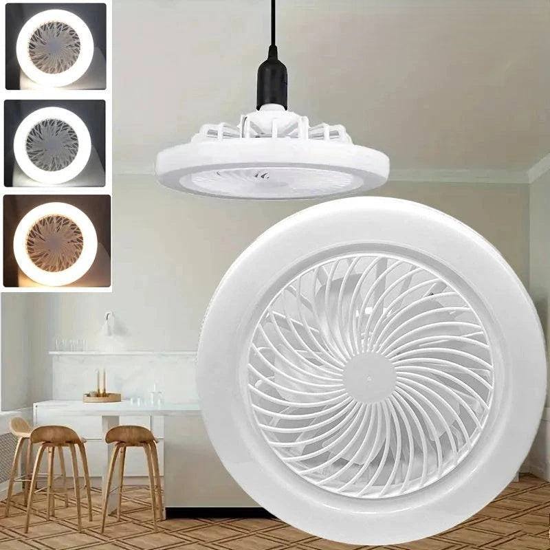 2-in-1 Dimmable LED Ceiling Fan Light with Remote Control – Three-Speed Modes & E27 Screw Base - Home Fads 