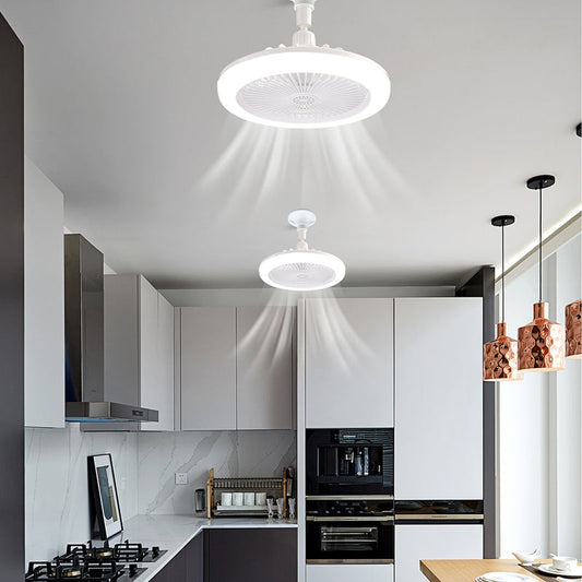 2-in-1 Dimmable LED Ceiling Fan Light with Remote Control – Three-Speed Modes & E27 Screw Base - Home Fads 