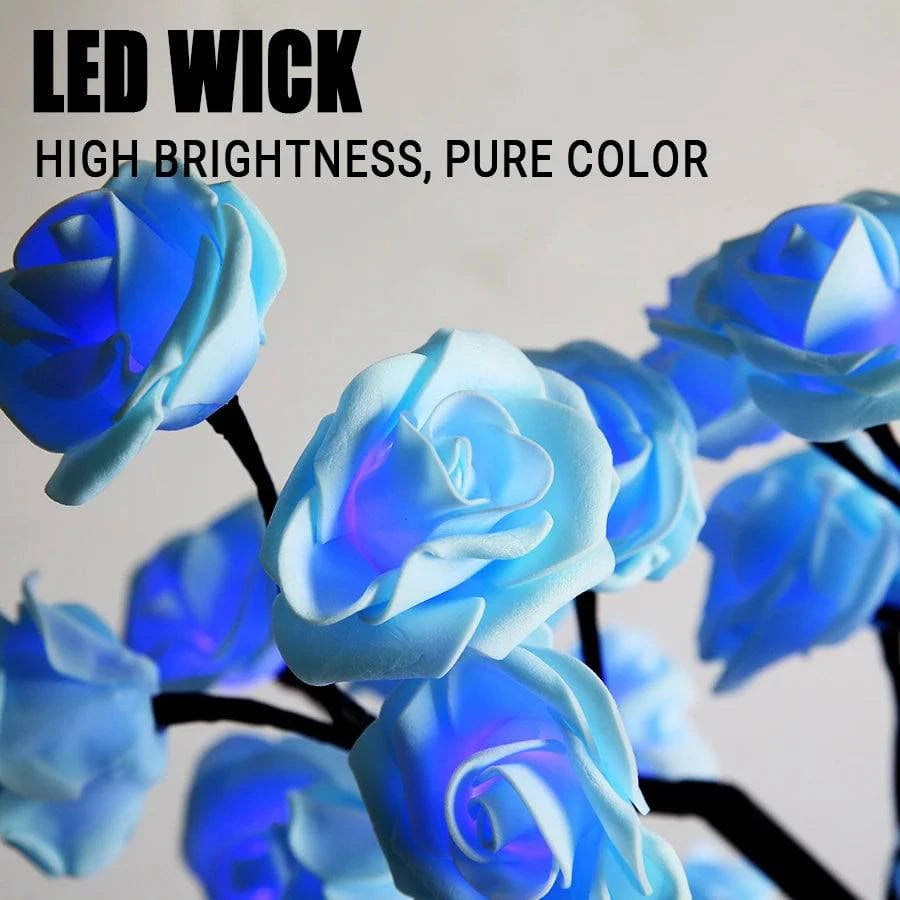 24 LED Rose Tree Table Lamp - USB Fairy Flower Night Light for Home Decor, Weddings, Living Room, Bedroom - Perfect Gift Idea - Home Fads 