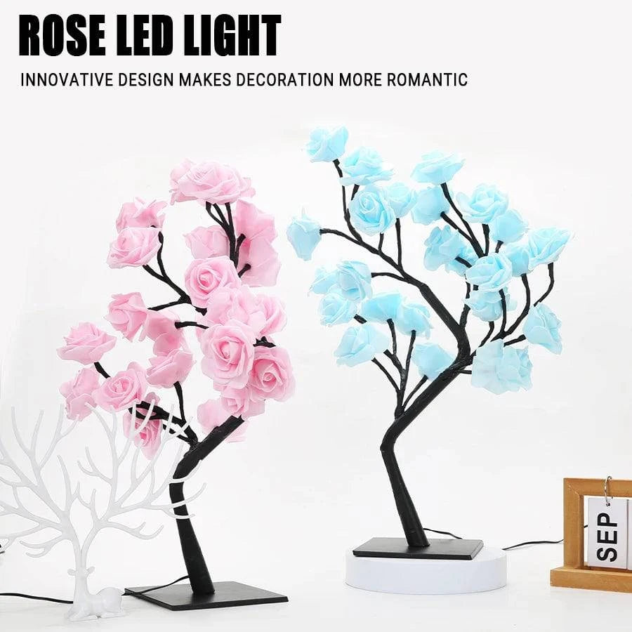 24 LED Rose Tree Table Lamp - USB Fairy Flower Night Light for Home Decor, Weddings, Living Room, Bedroom - Perfect Gift Idea - Home Fads 