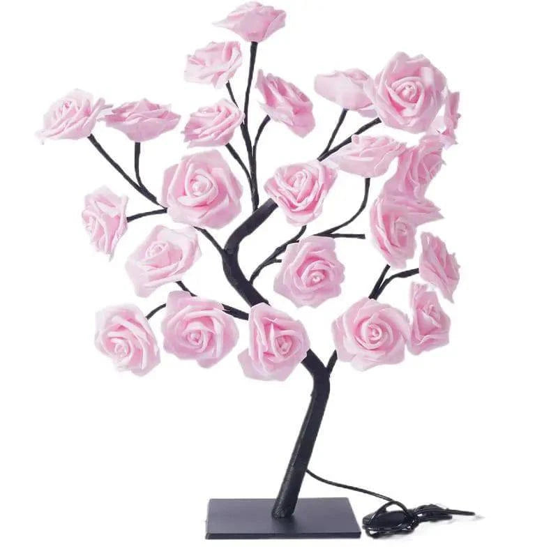 24 LED Rose Tree Table Lamp - USB Fairy Flower Night Light for Home Decor, Weddings, Living Room, Bedroom - Perfect Gift Idea - Home Fads 