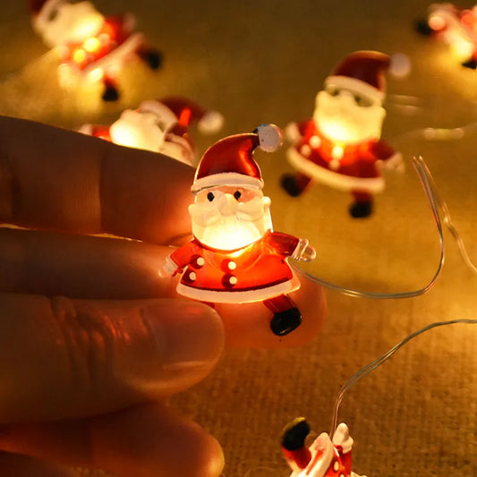 2M 20LED Festive Light String – Decorative LED Lights Featuring Snowflakes, Candy Canes, Snowmen, and More - Home Fads 