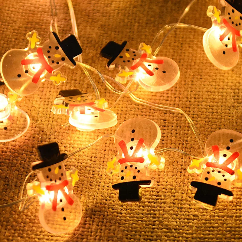2M 20LED Festive Light String – Decorative LED Lights Featuring Snowflakes, Candy Canes, Snowmen, and More - Home Fads 