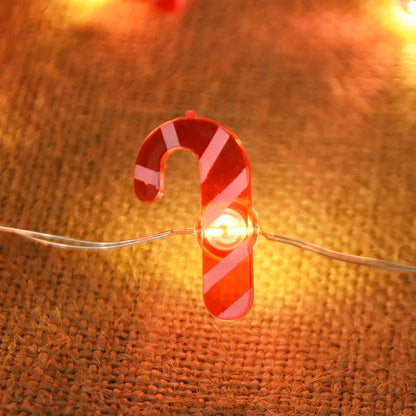 2M 20LED Festive Light String – Decorative LED Lights Featuring Snowflakes, Candy Canes, Snowmen, and More - Home Fads 