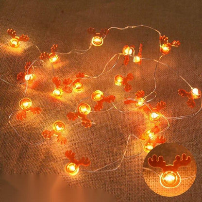 2M 20LED Festive Light String – Decorative LED Lights Featuring Snowflakes, Candy Canes, Snowmen, and More - Home Fads 