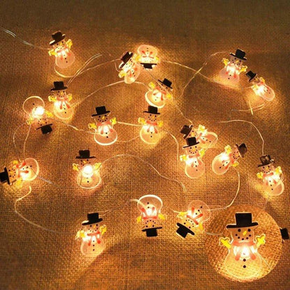2M 20LED Festive Light String – Decorative LED Lights Featuring Snowflakes, Candy Canes, Snowmen, and More - Home Fads 