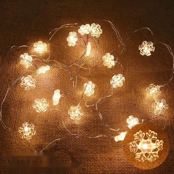 2M 20LED Festive Light String – Decorative LED Lights Featuring Snowflakes, Candy Canes, Snowmen, and More - Home Fads 