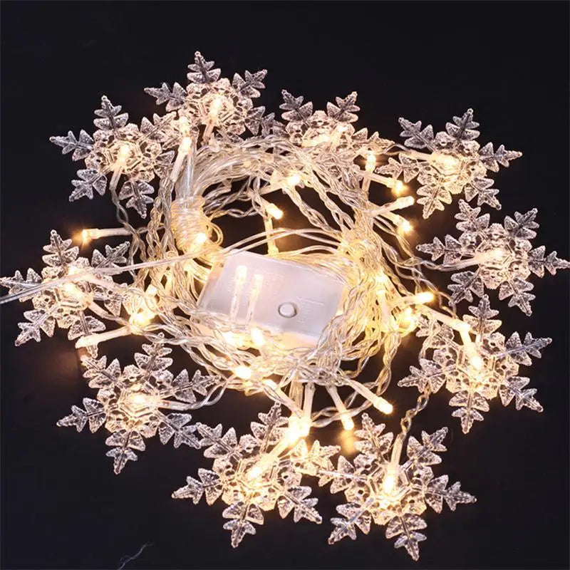 3.2M Snowflake LED Curtain Lights – Waterproof Flashing Fairy Lights for Holidays, Parties, Weddings & Events – AC Powered, Multi-Color Options - Home Fads 