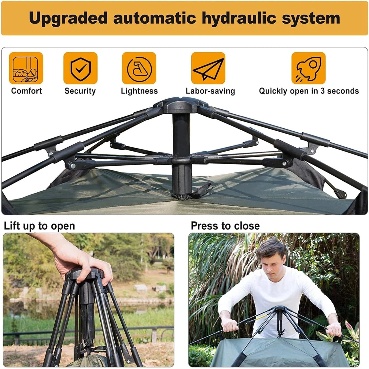 3-4 Person Family Camping Tent - Automatic Pop-up for Beach, Hiking, and Travel - Home Fads 