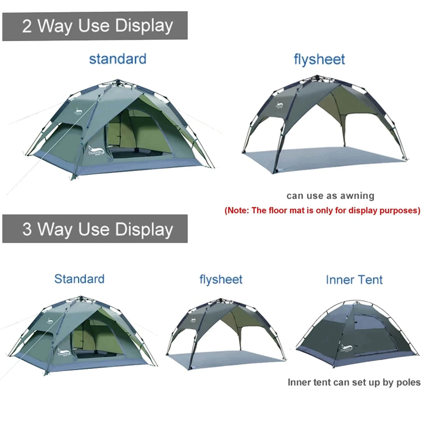 3-4 Person Family Camping Tent - Automatic Pop-up for Beach, Hiking, and Travel - Home Fads 