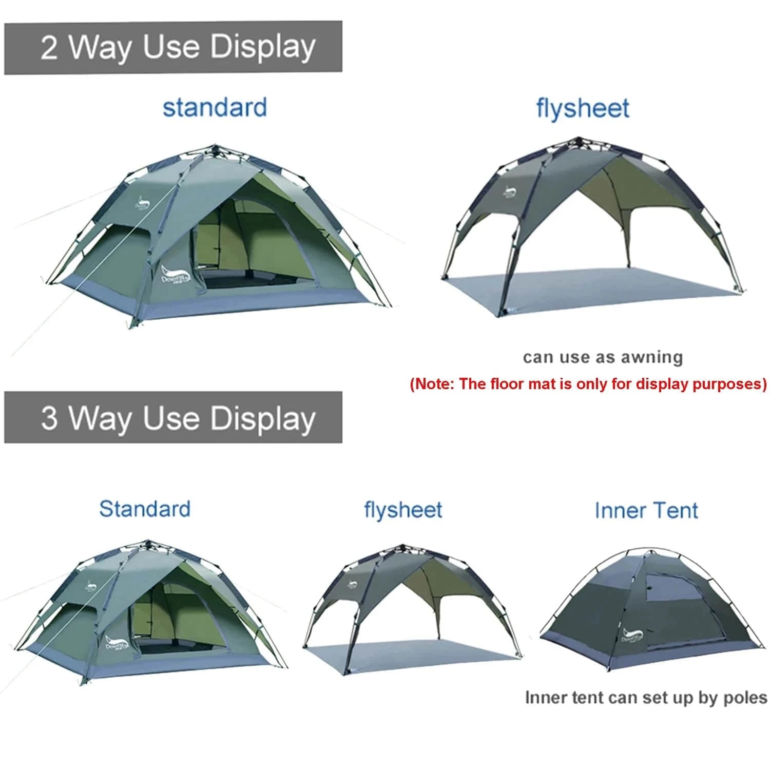 3-4 Person Family Camping Tent - Automatic Pop-up for Beach, Hiking, and Travel - Home Fads 