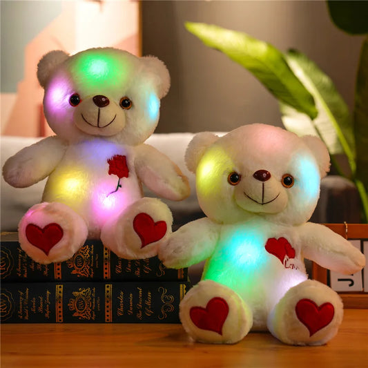 30cm Luminous Plush Bear – Soft Stuffed Toy with Light Feature – Perfect Valentine’s Day Gift for Babies, Kids, and Loved Ones - Home Fads 