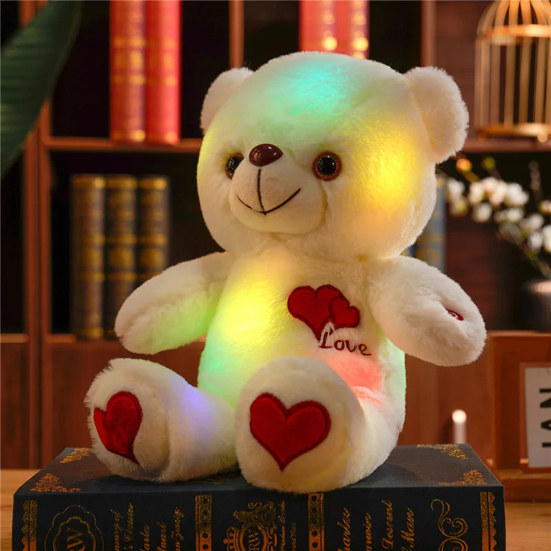 30cm Luminous Plush Bear – Soft Stuffed Toy with Light Feature – Perfect Valentine’s Day Gift for Babies, Kids, and Loved Ones - Home Fads 