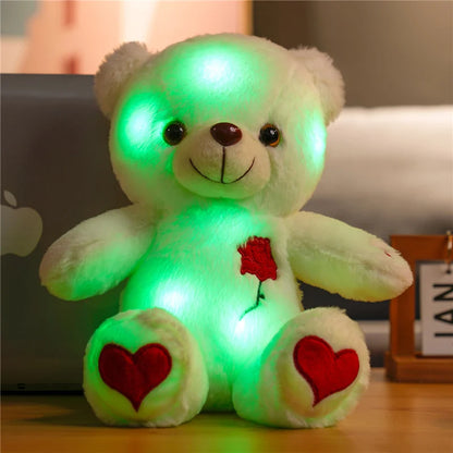 30cm Luminous Plush Bear – Soft Stuffed Toy with Light Feature – Perfect Valentine’s Day Gift for Babies, Kids, and Loved Ones - Home Fads 