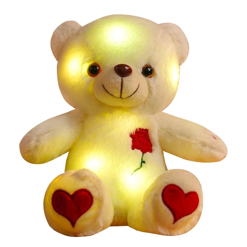 30cm Luminous Plush Bear – Soft Stuffed Toy with Light Feature – Perfect Valentine’s Day Gift for Babies, Kids, and Loved Ones - Home Fads 