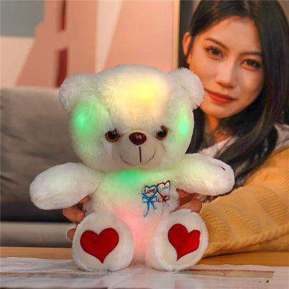 30cm Luminous Plush Bear – Soft Stuffed Toy with Light Feature – Perfect Valentine’s Day Gift for Babies, Kids, and Loved Ones - Home Fads 