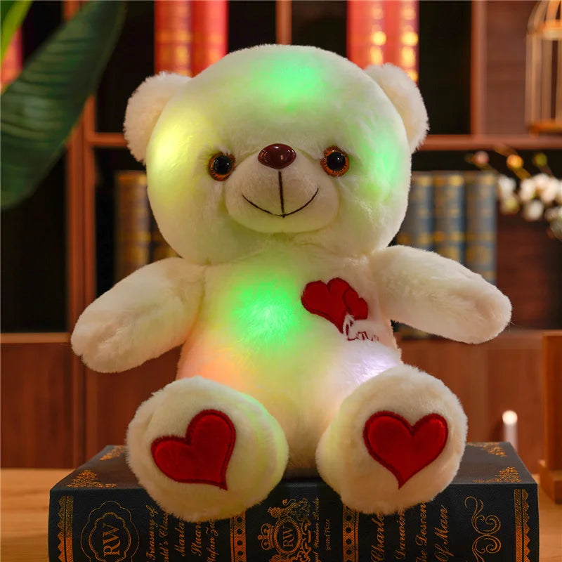 30cm Luminous Plush Bear – Soft Stuffed Toy with Light Feature – Perfect Valentine’s Day Gift for Babies, Kids, and Loved Ones - Home Fads 