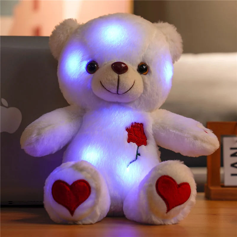 30cm Luminous Plush Bear – Soft Stuffed Toy with Light Feature – Perfect Valentine’s Day Gift for Babies, Kids, and Loved Ones - Home Fads 