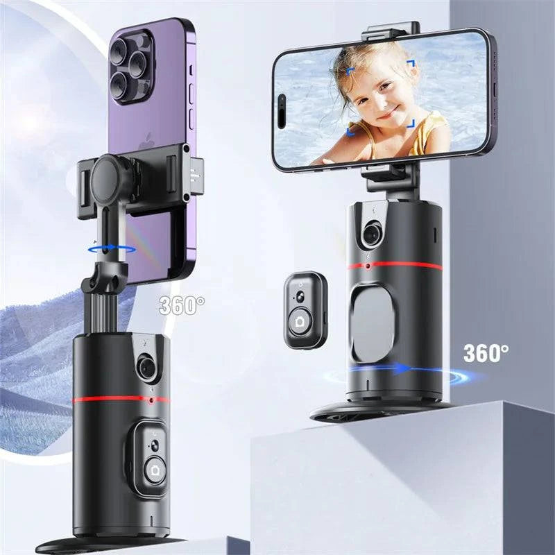 360° Auto Face Tracking Camera Monopod with Remote: AI-Powered, Intelligent Follow Stand, Selfie Stabilizer for Smartphone Vloggers - Home Fads 