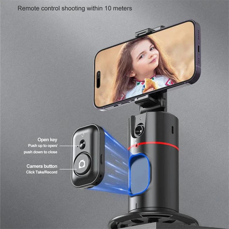 360° Auto Face Tracking Camera Monopod with Remote: AI-Powered, Intelligent Follow Stand, Selfie Stabilizer for Smartphone Vloggers - Home Fads 