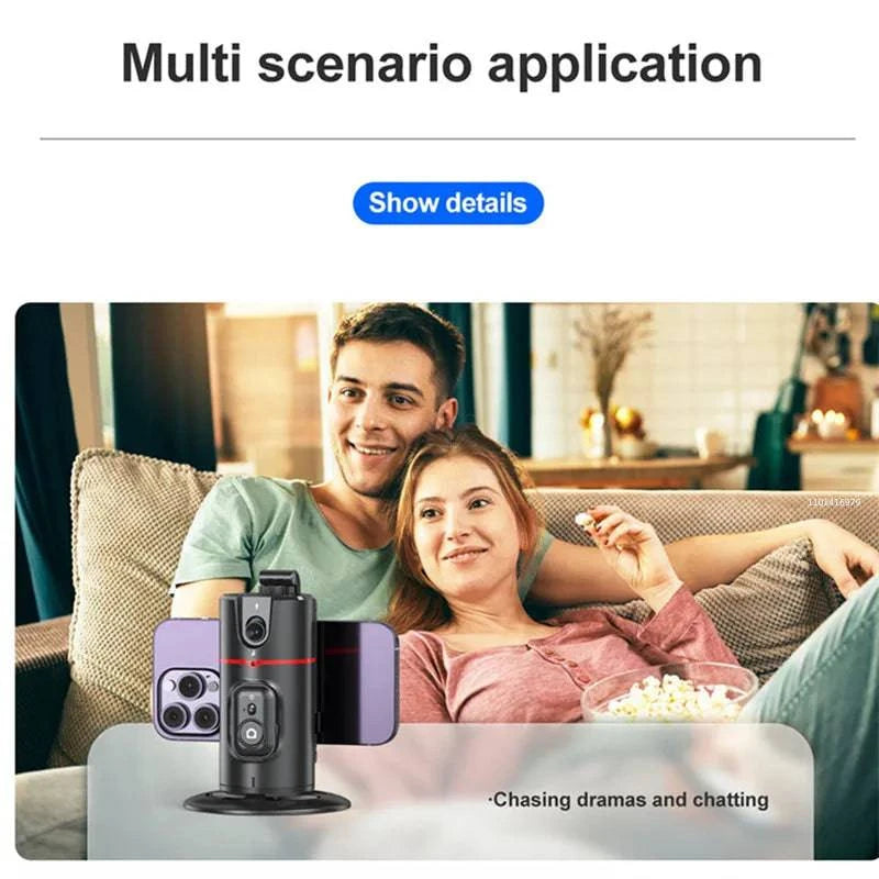 360° Auto Face Tracking Camera Monopod with Remote: AI-Powered, Intelligent Follow Stand, Selfie Stabilizer for Smartphone Vloggers - Home Fads 