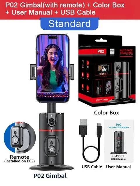 360° Auto Face Tracking Camera Monopod with Remote: AI-Powered, Intelligent Follow Stand, Selfie Stabilizer for Smartphone Vloggers - Home Fads 