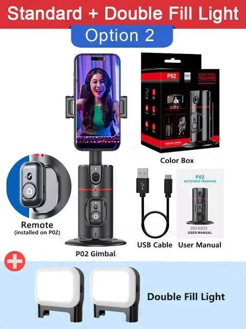 360° Auto Face Tracking Camera Monopod with Remote: AI-Powered, Intelligent Follow Stand, Selfie Stabilizer for Smartphone Vloggers - Home Fads 