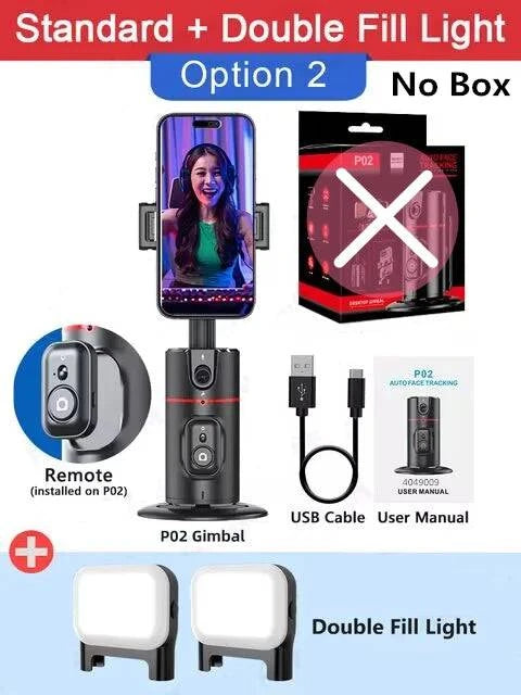360° Auto Face Tracking Camera Monopod with Remote: AI-Powered, Intelligent Follow Stand, Selfie Stabilizer for Smartphone Vloggers - Home Fads 