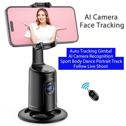 360° Auto Face Tracking Camera Monopod with Remote: AI-Powered, Intelligent Follow Stand, Selfie Stabilizer for Smartphone Vloggers - Home Fads 
