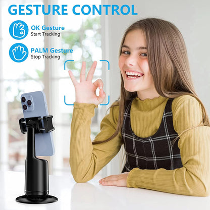 360° Auto Face Tracking Camera Monopod with Remote: AI-Powered, Intelligent Follow Stand, Selfie Stabilizer for Smartphone Vloggers - Home Fads 