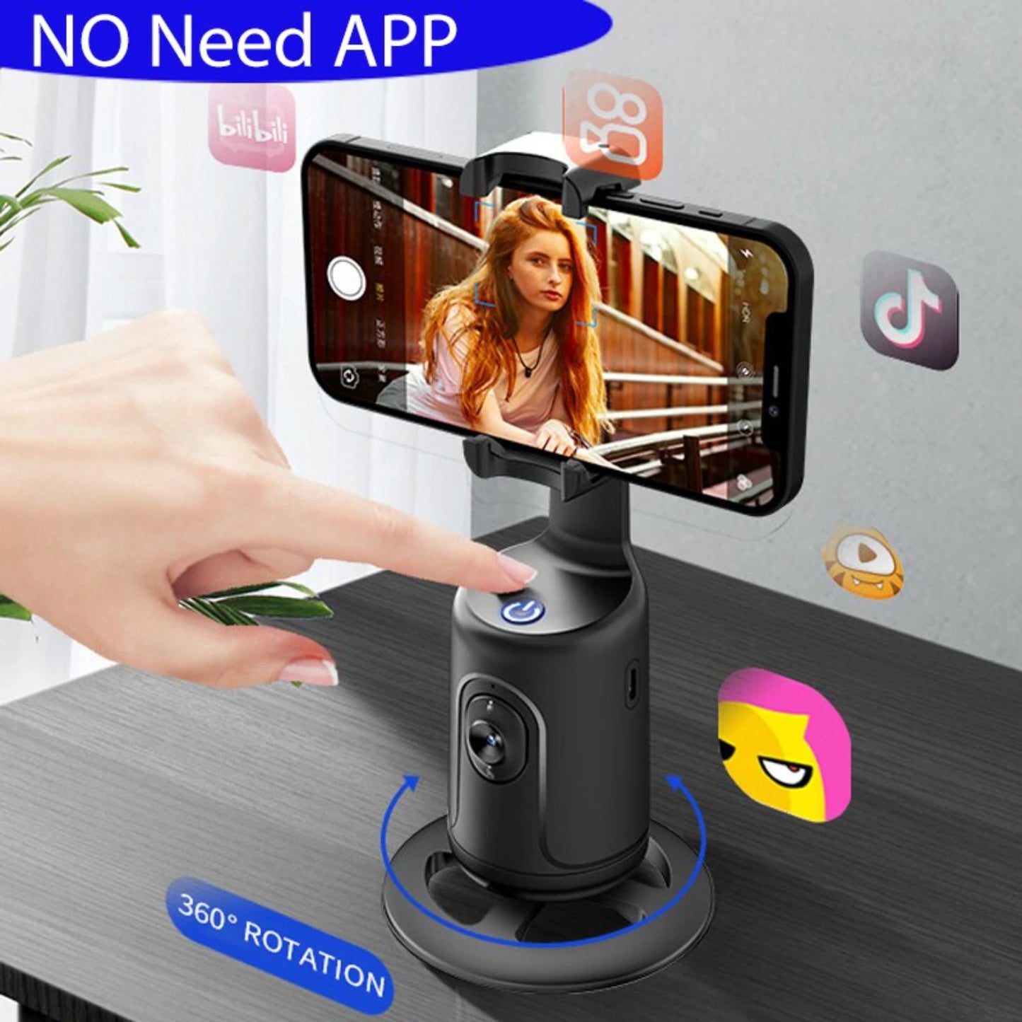 360° Auto Face Tracking Camera Monopod with Remote: AI-Powered, Intelligent Follow Stand, Selfie Stabilizer for Smartphone Vloggers - Home Fads 
