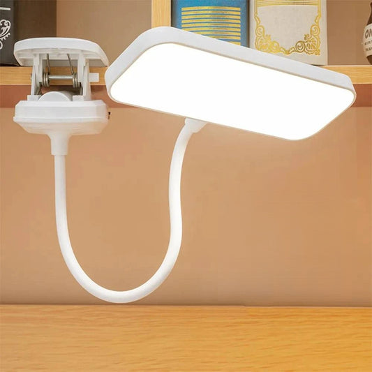 360° Flexible Clip-on LED Desk Lamp USB Rechargeable - Ideal for Bedroom, Study, Reading, Office, and Work