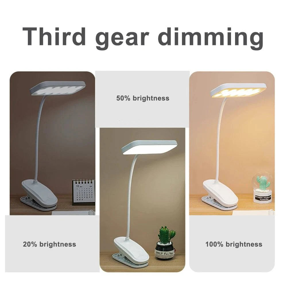 360° Flexible Clip-on LED Desk Lamp USB Rechargeable - Ideal for Bedroom, Study, Reading, Office, and Work - Home Fads 