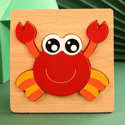 3D Wooden Cartoon Animal Puzzle – Educational Jigsaw Toy for Early Learning and Cognitive Development – Fun Traffic-Themed Puzzle for Kids 3-12 Years - Home Fads 